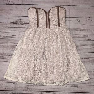 chinese dress ladies FITTED STRAPLESS SPARKLE & LACE DRESS CDJ875 main image 0
